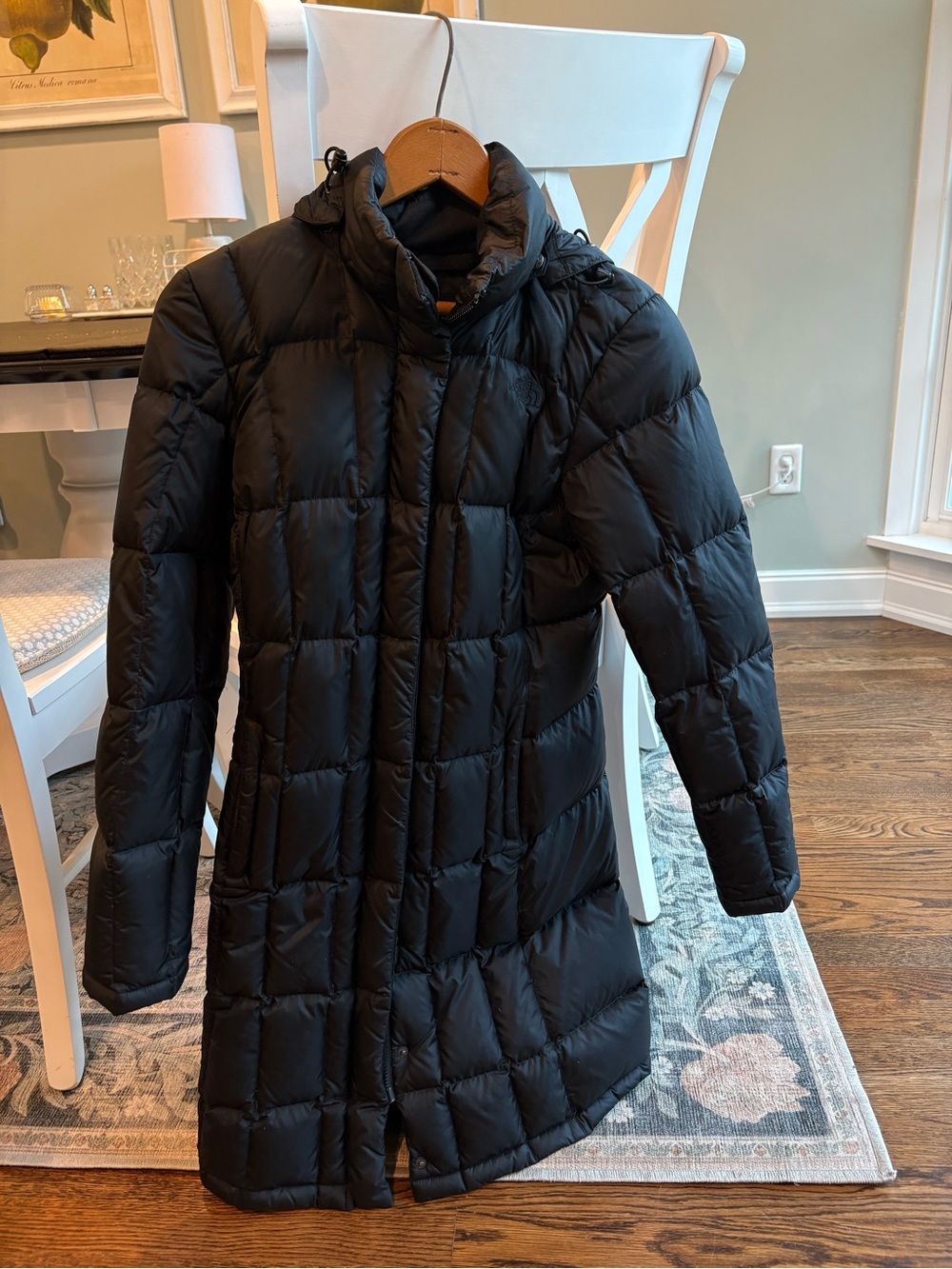 The North Face Black Quilted Long Puffer Jacket - woman’s XS
